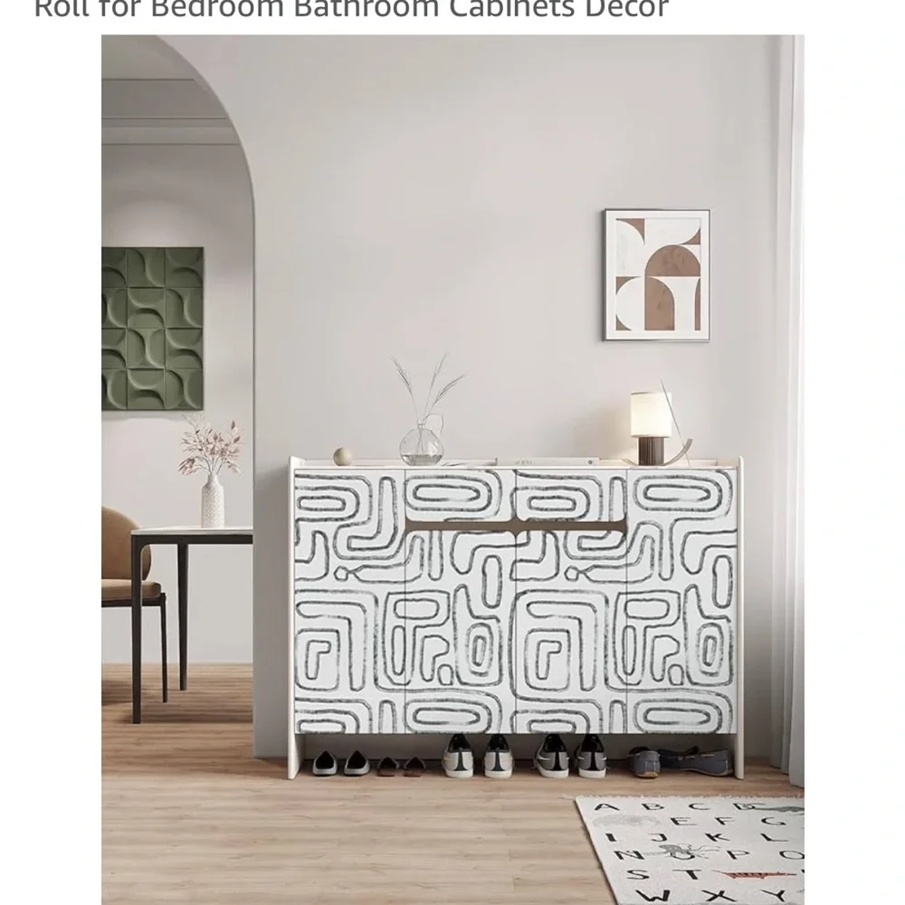 Amazon Lxcreat Gray and White Modern Geometric Peel and Stick Wallpaper 4 rolls
